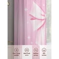 thumbnail image 6 of Valentine's Day Sheer Curtains 108 Inch Length 2 Panels Set Window Treatments, Pink Bowknot Ribbon Modern Mother's Day Rod Pocket Semi Curtains for Living Room/Bedroom/Kitchen Décor, 104"W x 108"L, 6 of 7