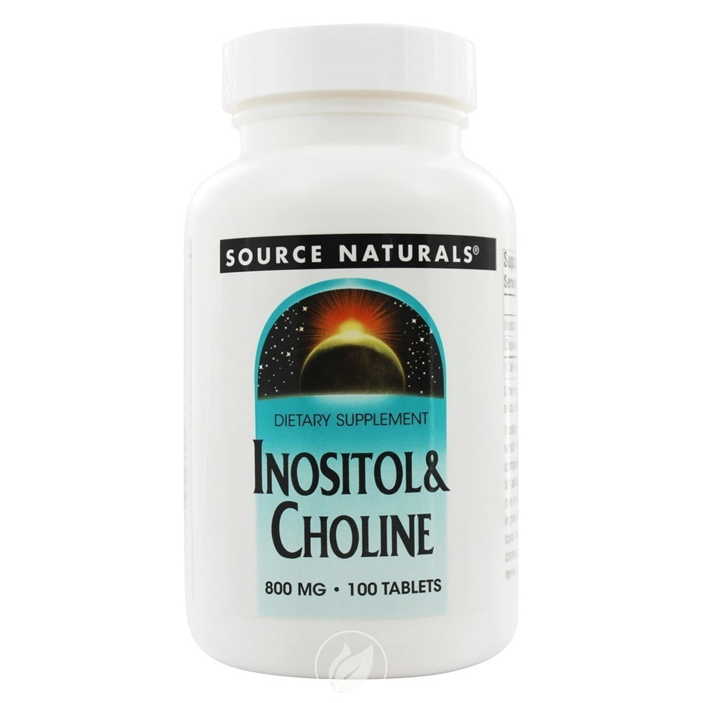 Source Naturals, Inositol and Choline, 800 mg, 100 Tablets, Pack of 2