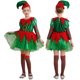 thumbnail image 3 of Vestido de Navidad para niñas, disfraz de elfo, disfraz de Navidad, vestido de manga larga con sombrero de elfo y medias a rayas, 3 uds., 3 of 5