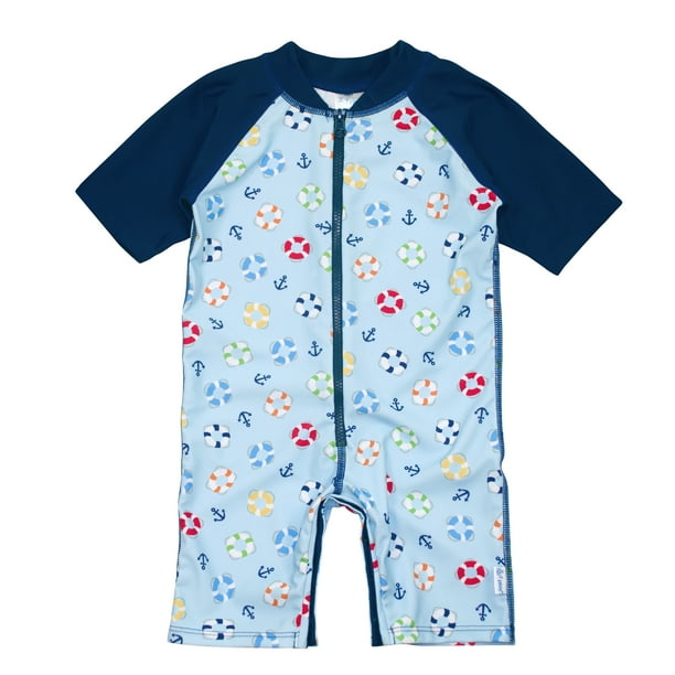 i play. i play. Baby Boys Sunsuit Rashguard OnePiece Swimsuit, UPF