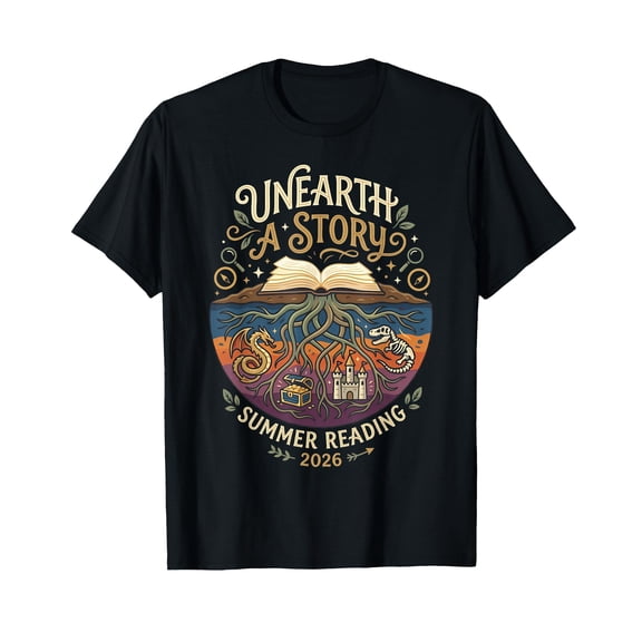 Unearth A Story Summer Reading 2026 Cute Archeologist Cool T-Shirt