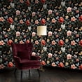 thumbnail image 2 of Peel and Stick Wallpaper Floral Butterfly Vibrant Pink Red White Flowers Dark Wall Mural 17.7in x 9.8ft Self Adhesive Removable Wall Paper Renter Friendly Wallpaper for Nursery Bedroom Cabinets, 2 of 8