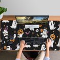 thumbnail image 4 of Long Mouse Pads for Desk,Black Halloween Ghosts and Pumpkins Desk Mats on Top Of Desks, Desk Mouse Pad Extra Large with 3mm Non-Slip Base and Stitched Edge for Gaming,Office,Work,Home 47.3"x23.6", 4 of 6