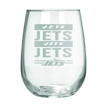 New York Jets Etched 17oz. Rally Cry Stemless Wine Glass