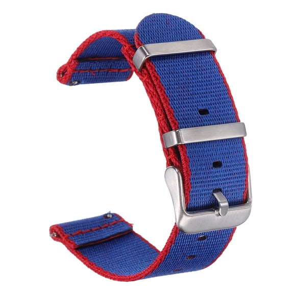 Uxcell Nylon Watch Band 20-24mm Quick Release Watch Straps Replacement Bands for Men Women with Silver Buckle Blue Red
