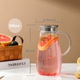 thumbnail image 2 of Jarra de vidrio Wlasss de 2 litros con tapa, línea de escala precisa para bebidas, 2 of 6