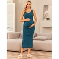 thumbnail image 5 of Ekouaer Women Tank Maternity Dress Sleeveless Ribbed Knit Pregnancy Dresses Round Neck Pregnant Loungewear Light Green M, 5 of 5
