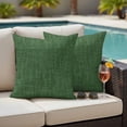 thumbnail image 4 of Dark Green Burlap Texture Outdoor Waterproof Pillow Covers, Farmhouse Vintage Green Decorative Square Throw Pillowcase Sofa Cushion Sham for Patio/Couch/Chair, 18"x18" 2 Pack, 4 of 8