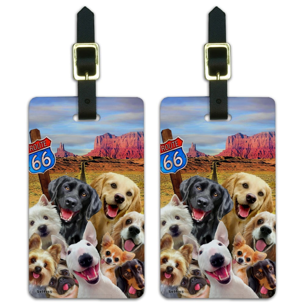 Route 66 Southwest Dogs Selfie Lab Retriever Westie Luggage ID Tags