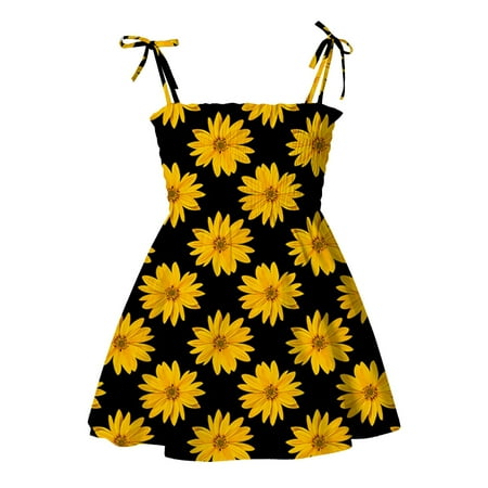 

Dyfzdhu Girls Dress Princess Swing Suspended Kids Girls Sleeveless Baby Flower Print Dress Girls Dress&Skirt