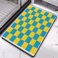 thumbnail image 3 of 20x32in Checkered Rug Runner | Absorbent, Long Bathroom Mat | Soft, Non-Slip Large Bath Mat | Ideal for Bathroom Bathtub Hallway, 3 of 5