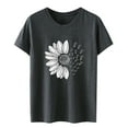 thumbnail image 5 of YUEJUIR Women Sunflower Summer T Shirt Plus Size Loose Blouse Tops Girl Short Sleeve Graphic Casual Tees (Dark Gray,S), 5 of 5