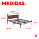 thumbnail image 5 of UTILIA Base de Cama Matrimonial con Cabecera, Luces LED, Metal Antideslizante, 2 USB y 2 Tomas de CA, 5 of 6