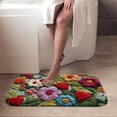 thumbnail image 4 of 1pc Yarn Embroidery with Flowers Absorbent Non-Slip Bathroom Thickened Flannel Rug Decor,Soft,Quick Drying,Suitable For Indoor/outdoor Use,Bathrooms,Bedrooms,Kitchens,Terrace,Laundry Rooms,16"x24", 4 of 9