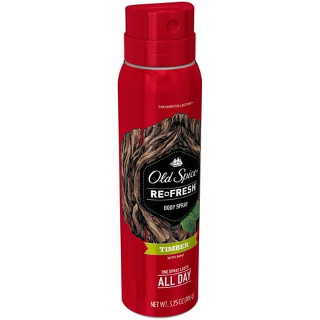 Contemporary Body Spray - Old Spice Fresher Collection Re-Fresh Timber Body Spray 3.75 oz. Aerosol Can