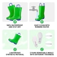 thumbnail image 4 of EUXTERPA Toddler Kids Waterproof Rain Boots Boys Girls Green Boots with Handles Toddler Size 5, 4 of 6