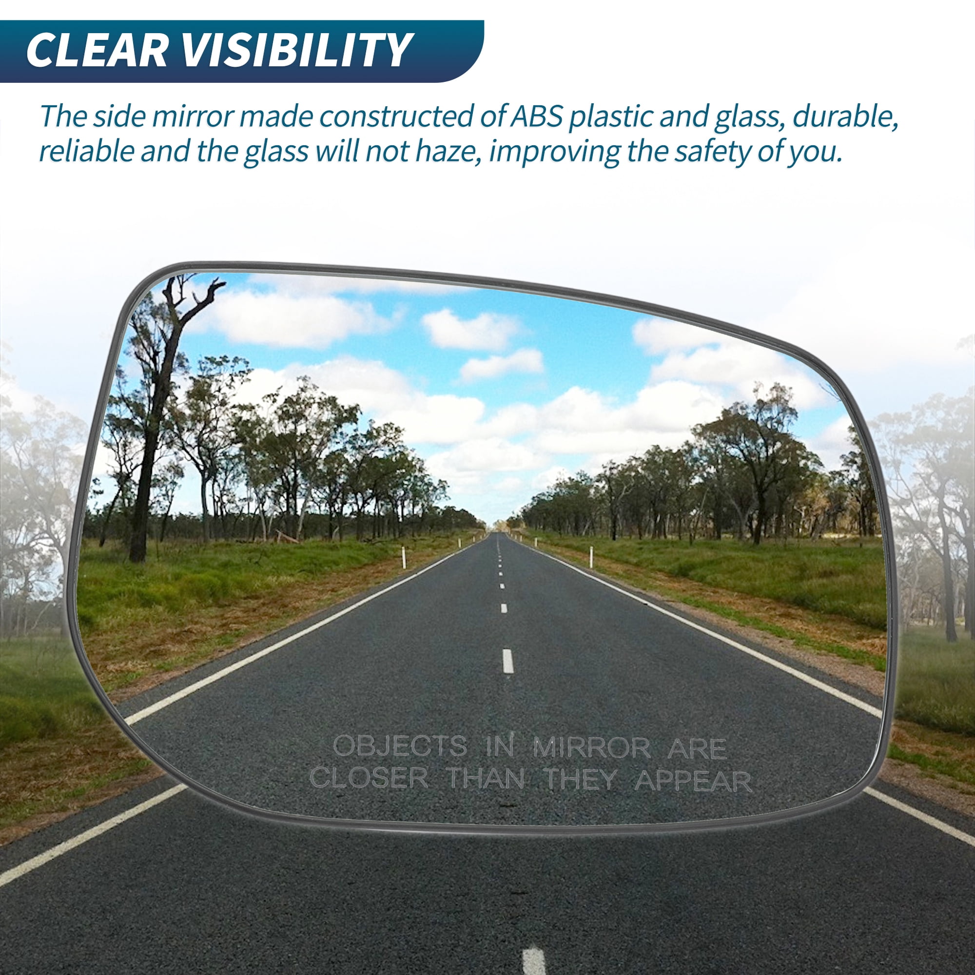 Unique Bargains Clear Lens Mirror Glass for Toyota Camry 2007-2011 Right Side