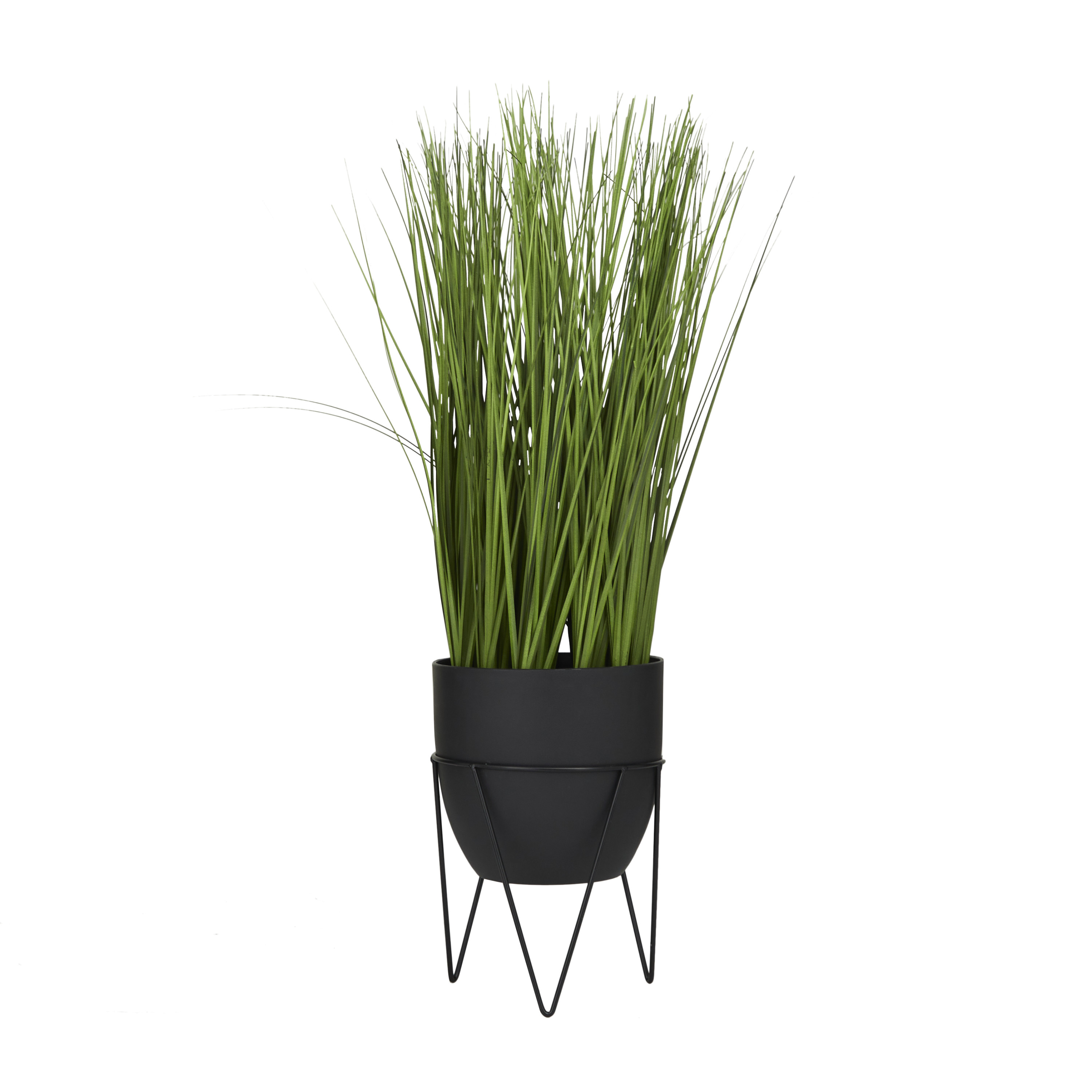 DecMode 21" Tall Artificial Wheatgrass Plant in Realistic Leaves and Metal Stand and Round Pot