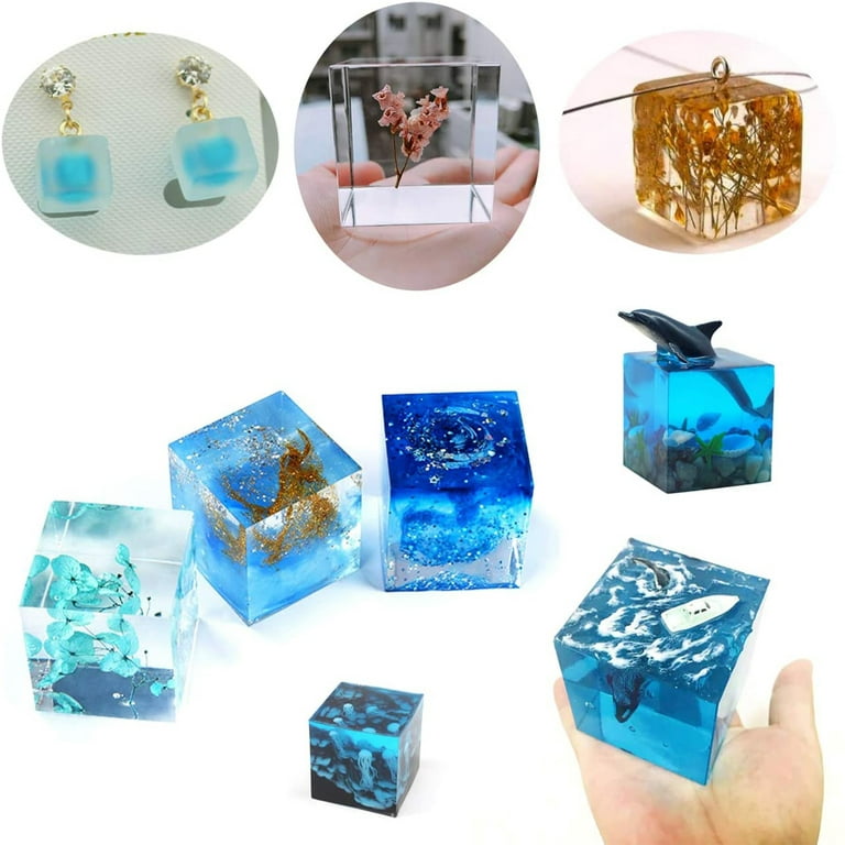 4 Pieces Cube Epoxy Resin Silicone Molds Set, 4 Pcs Different Sizes Square Cube  Silicone Epoxy Resin Casting Molds for DIY Ornaments Crafts, Craft Making,  Making Polymer Clay 