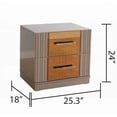 thumbnail image 5 of Lorenzo Modern 2-Drawer Wood Nightstand - Metallic River Sand, 5 of 5