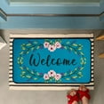thumbnail image 2 of Spring/Summer Flowers Welcome Decorative Doormat, Non-Slip Cute Floral Wreath Door Mat for Indoor Outdoor Home Decoration, Durable Rug, Low-Profile Mat Entryway Front Porch Farmhouse Decor,30" x 17", 2 of 6
