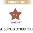 thumbnail image 4 of 20mm Wood Star Shape Button Two Hole Button for Art Craft Knitting Dressmaking, 4 of 13