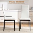 thumbnail image 7 of Omni House Kitchen Chairs Set of 4,Faux Leather Padded Seat Dining Chairs Full Back Dining Room Chairs with Chrome Legs,White, 7 of 7