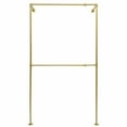 thumbnail image 6 of Fichiouy 2 Tiers Wall Mounted Clothes Rack Industrial Pipe Garment Display Rack for Bedroom Gold, 6 of 8