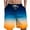 Blue, variant on Mens Swim Trunks Quick Dry Summer Casual Beach Shorts Gradient Printed Elastic Waist Drawstring Beach Pants with Pockets S-6XL