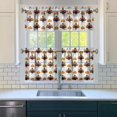 thumbnail image 3 of Rod Pocket Kitchen Curtain Set 3-Piece, 27.5x36 Inch Valance & Tier Drapes, Polyester Pongee Cafe Curtains for Living Room, Bathroom, Farmhouse Rustic Country Window Treatments., 3 of 6