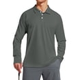 thumbnail image 7 of Fabrcox Long Sleeve Rash Guard Men Upf 50+ Ice Silk Lapel Button Up Sun Protection Shirts for Men Camping Swim Shirt Men with Thumb Holes, 7 of 7