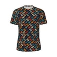 thumbnail image 5 of Wukai Retro Tape Print Men's Short-Sleeved Mesh T-Shirt,Quick-Dry Short Sleeve Workout T-Shirt-3X-Large, 5 of 8