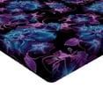 thumbnail image 4 of Ambesonne Petunia Fitted Sheet, Dreamy Retro Flowers Print, Twin XL Size, Pastel Pink Aqua Indigo, 4 of 5