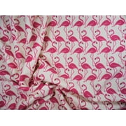 Bullet Printed Liverpool Textured Fabric 4 way Stretch Pink Flamingo Ivory U37 (10 Yard Lot (continuous))