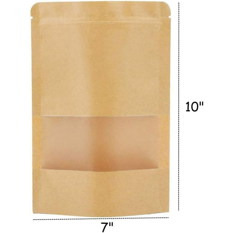 Kraft Stand Up Pouch Bags 100 Pcs 7x10