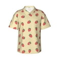 thumbnail image 2 of Xecao Strawberries print Hawaiian shirt - a stylish short-sleeve button-down for men, perfect for casual beach and tropical outings., 2 of 9