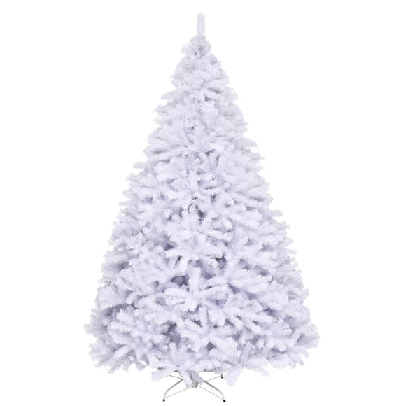 Árbol de Navidad OFFICEJOY blanco artificial de 9 pies con soporte de metal