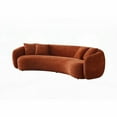 thumbnail image 3 of Comfy 5-Seater Boucle Curved Sofa | Modern Half Moon Design | Orange, 3 of 9