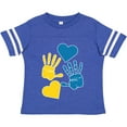 thumbnail image 3 of Inktastic Down Syndrome Awareness with Handprints and Hearts Blue and Yellow Boys or Girls Toddler T-Shirt, 3 of 5