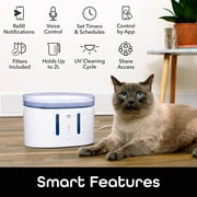 Geeni PetConnect Smart Fountain, 2.5 Liter Automatic Pet Water Dispenser for Cats & Dogs