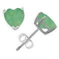 thumbnail image 5 of Galaxy Gold 14k White Gold Emerald Heart Stud Earrings, 5 of 5