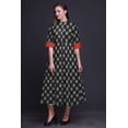 thumbnail image 4 of Bimba Block Women Long Floral Party V NeckÂ&nbsp;DressÂ&nbsp;Front Slit Sleeveless Maxi Gown-X-Small, 4 of 5