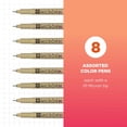 thumbnail image 2 of Sakura Pigma Micron Fineliner Pens - Archival Black and Colored Ink Pens - For Writing, Drawing, or Journaling - Black and Colored Ink - 01 Point Size - 8 Pack, 2 of 6