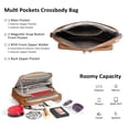 thumbnail image 4 of Bolso bandolera de piel auténtica con cartera RFID, color coñac, 4 of 7