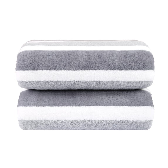 2-Pieces Bath Towel Set For Bathroom, High Density Plush Fleece Ultra Absorbent, 30"x60"