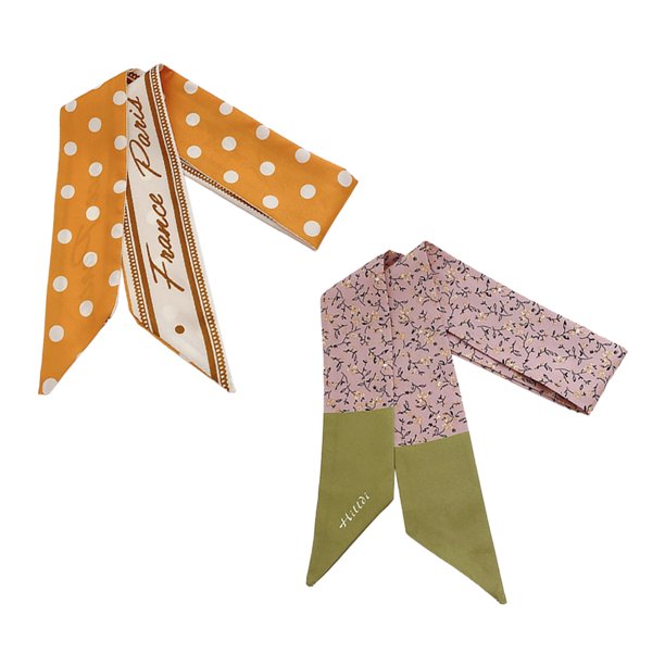 Paquete de 2 bufandas de gasa delgadas, cinturón de corbata de cuello estrecho para niñas, regalo de moda Adepaton BST3007865-4