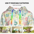 thumbnail image 4 of Lsque Watercolor Wildflowers Pattern Casual Women's Hoodie,Hooded Sweatshirt with Kangaroo Pocket,Pullover Hoodie with Eye-catching Drawstrings-Small, 4 of 7