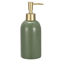 Uxcell Soap Dispenser, 14Oz Ceramic Dish Hand Soap Dispenser with Plastic Pump for Kitchen Bathroom, Green