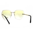 thumbnail image 4 of Squared Beveled Lens Butterfly Rimless Womens Fashion Sunglasses Yellow, 4 of 4