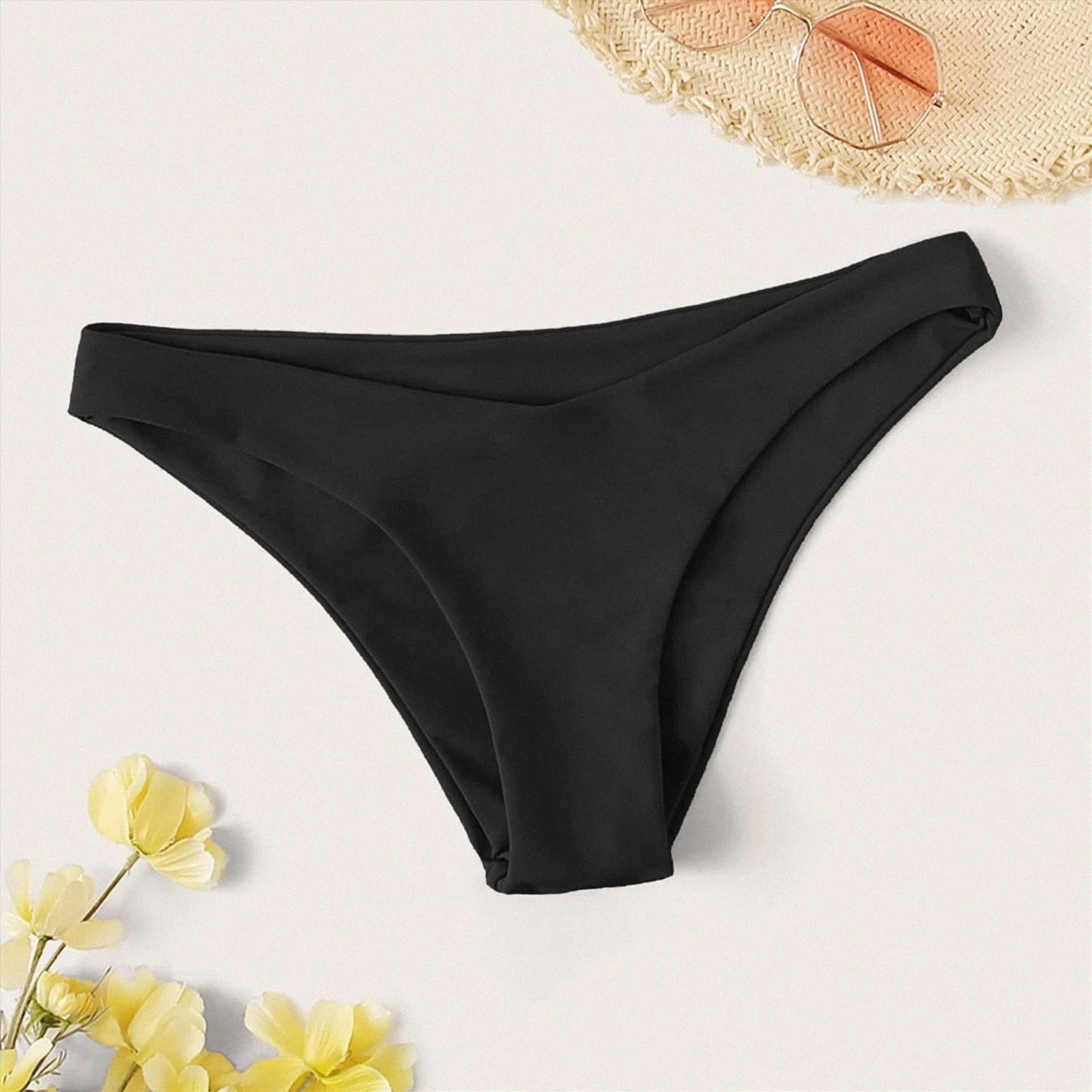 HCNTES Period Swimwear Leakproof Menstrual Bikini Waterproof Bottom UPF 50+ Swim Brief Light Flow - Teens Girls Women(Black,M)